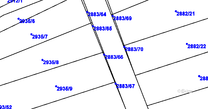 Parcela st. 2883/66 v KÚ Jemnice, Katastrální mapa