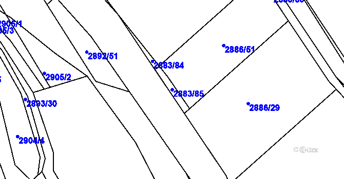 Parcela st. 2883/85 v KÚ Jemnice, Katastrální mapa