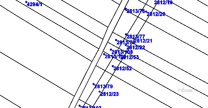 Parcela st. 2813/109 v KÚ Jemnice, Katastrální mapa