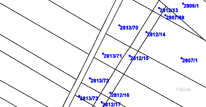 Parcela st. 2813/71 v KÚ Jemnice, Katastrální mapa