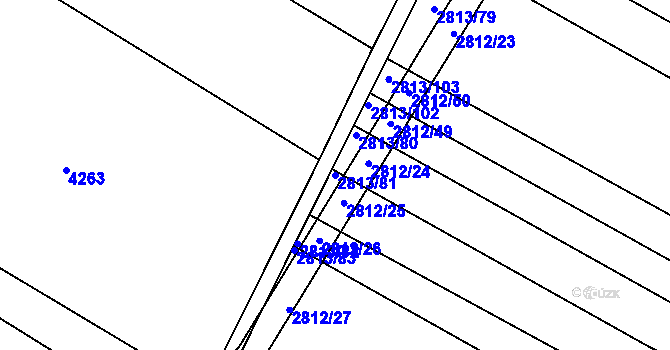 Parcela st. 2813/81 v KÚ Jemnice, Katastrální mapa