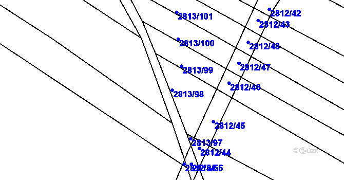 Parcela st. 2813/98 v KÚ Jemnice, Katastrální mapa