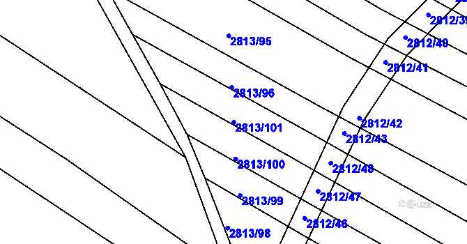 Parcela st. 2813/101 v KÚ Jemnice, Katastrální mapa