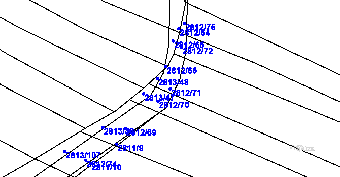 Parcela st. 2812/71 v KÚ Jemnice, Katastrální mapa