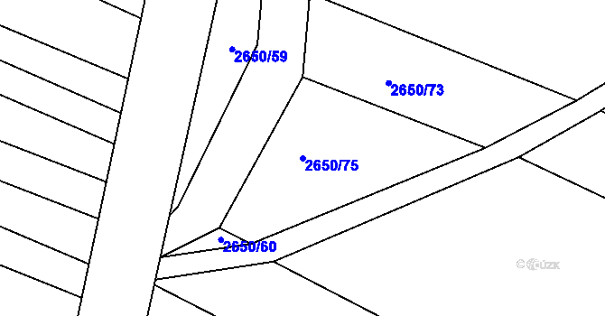 Parcela st. 2650/75 v KÚ Jemnice, Katastrální mapa
