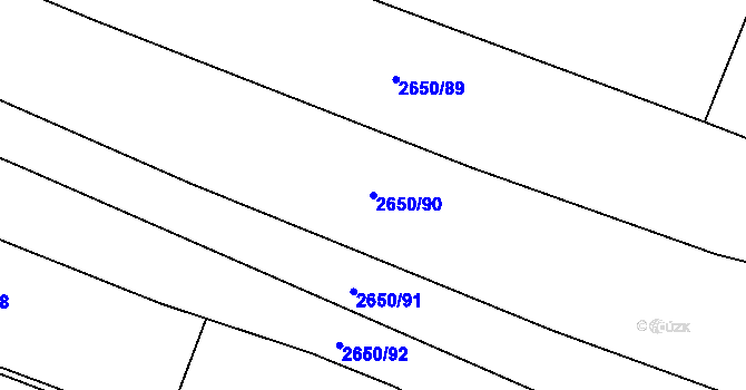 Parcela st. 2650/90 v KÚ Jemnice, Katastrální mapa