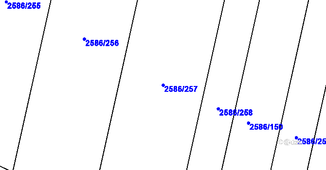 Parcela st. 2586/257 v KÚ Jemnice, Katastrální mapa