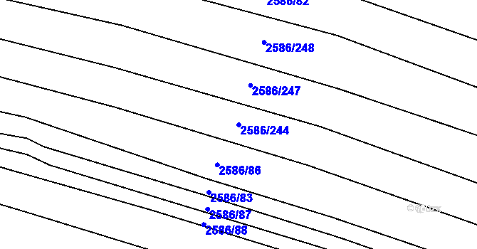 Parcela st. 2586/244 v KÚ Jemnice, Katastrální mapa