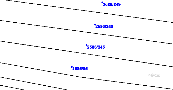 Parcela st. 2586/245 v KÚ Jemnice, Katastrální mapa