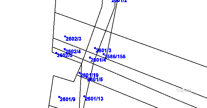 Parcela st. 2586/156 v KÚ Jemnice, Katastrální mapa