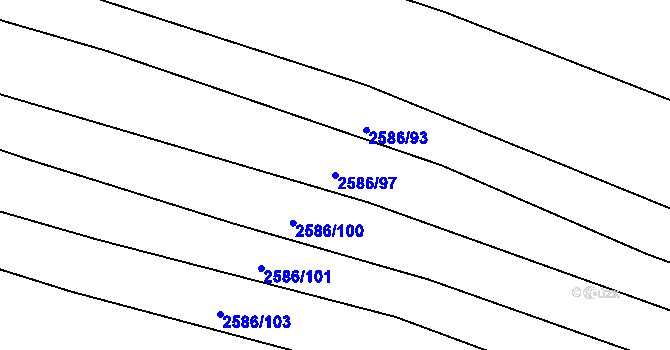 Parcela st. 2586/97 v KÚ Jemnice, Katastrální mapa