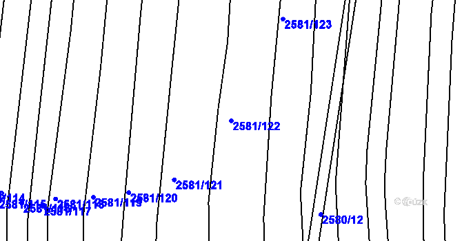 Parcela st. 2581/122 v KÚ Jemnice, Katastrální mapa