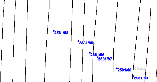 Parcela st. 2581/85 v KÚ Jemnice, Katastrální mapa