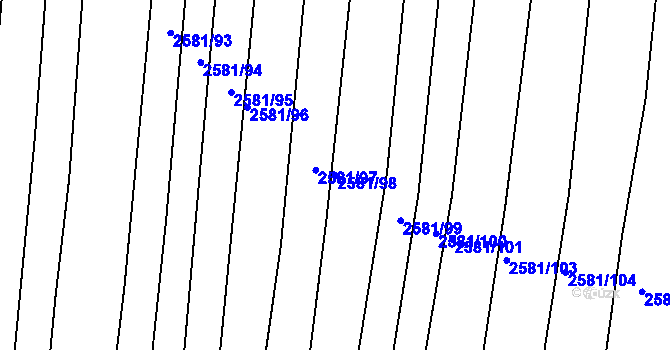 Parcela st. 2581/98 v KÚ Jemnice, Katastrální mapa