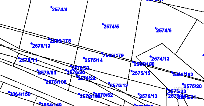 Parcela st. 2566/179 v KÚ Jemnice, Katastrální mapa