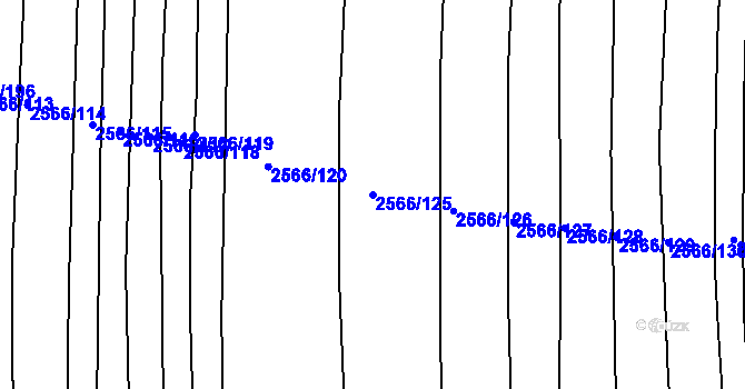 Parcela st. 2566/125 v KÚ Jemnice, Katastrální mapa