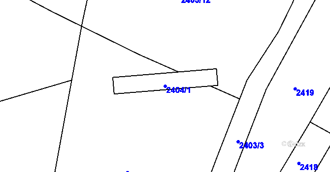 Parcela st. 2404/1 v KÚ Jemnice, Katastrální mapa