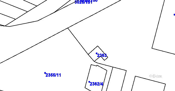 Parcela st. 2355/187 v KÚ Jemnice, Katastrální mapa