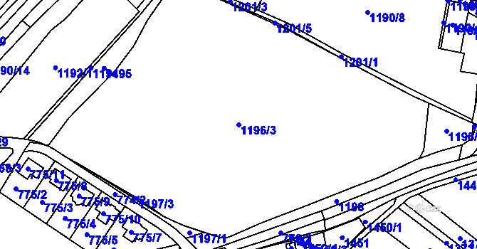 Parcela st. 1196/3 v KÚ Jemnice, Katastrální mapa
