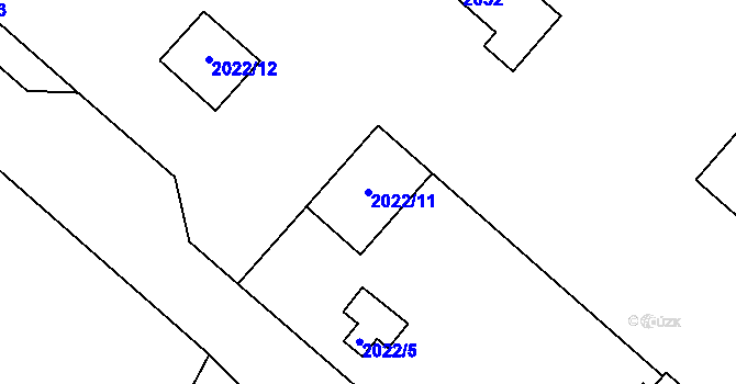 Parcela st. 2022/11 v KÚ Jemnice, Katastrální mapa