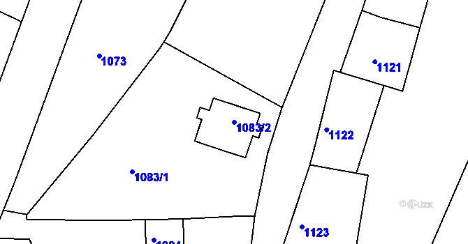 Parcela st. 1083/2 v KÚ Jemnice, Katastrální mapa