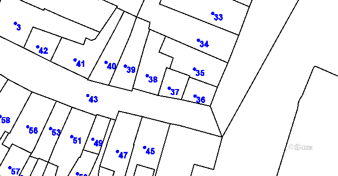 Parcela st. 37 v KÚ Jemnice, Katastrální mapa