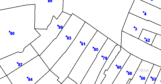 Parcela st. 81 v KÚ Jemnice, Katastrální mapa