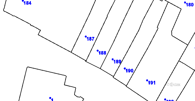 Parcela st. 188 v KÚ Jemnice, Katastrální mapa