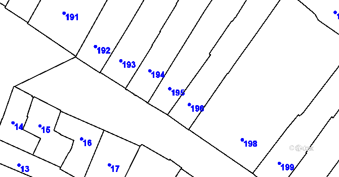 Parcela st. 195 v KÚ Jemnice, Katastrální mapa