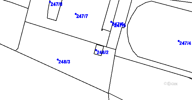 Parcela st. 248/2 v KÚ Jemnice, Katastrální mapa