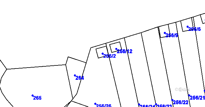 Parcela st. 256/2 v KÚ Jemnice, Katastrální mapa