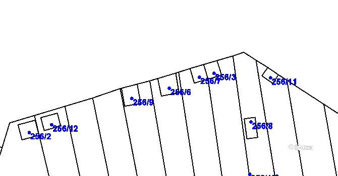 Parcela st. 256/6 v KÚ Jemnice, Katastrální mapa