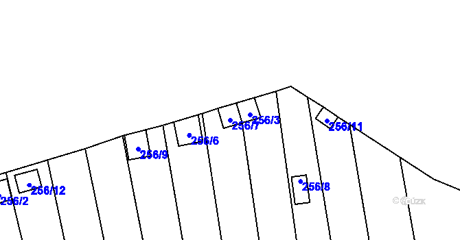 Parcela st. 256/7 v KÚ Jemnice, Katastrální mapa