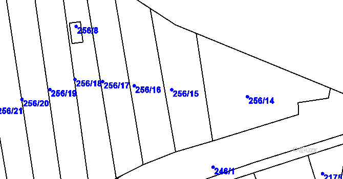 Parcela st. 256/15 v KÚ Jemnice, Katastrální mapa