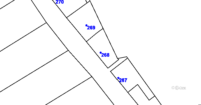 Parcela st. 268 v KÚ Jemnice, Katastrální mapa
