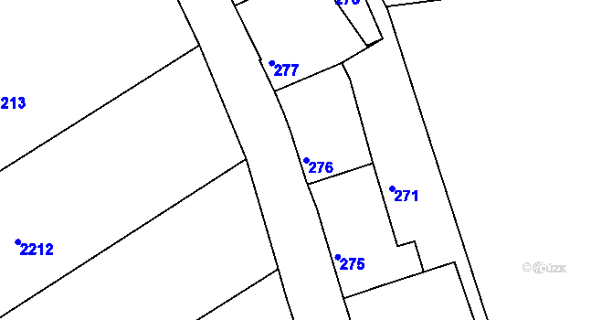 Parcela st. 276 v KÚ Jemnice, Katastrální mapa