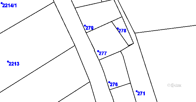 Parcela st. 277 v KÚ Jemnice, Katastrální mapa