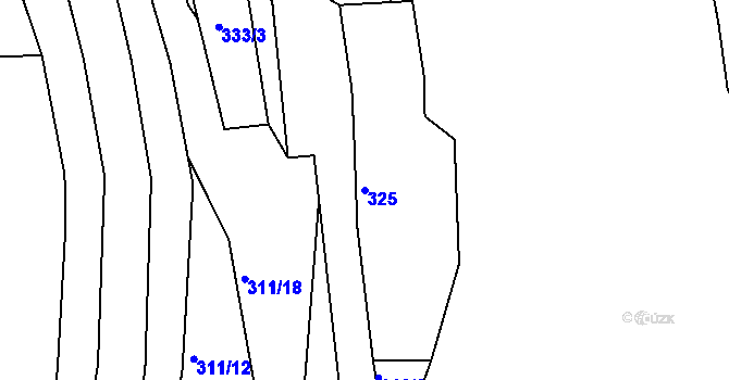 Parcela st. 325 v KÚ Jemnice, Katastrální mapa
