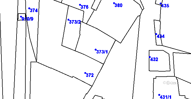 Parcela st. 373/1 v KÚ Jemnice, Katastrální mapa