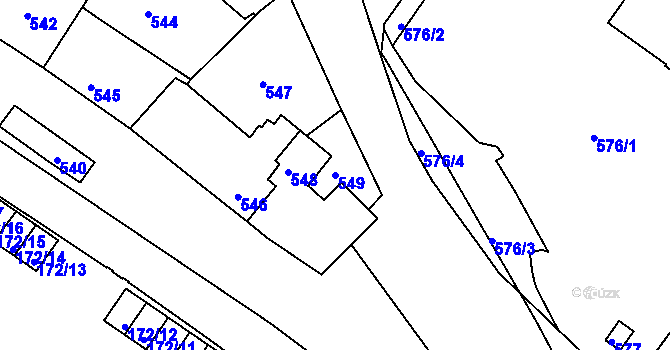 Parcela st. 549 v KÚ Jemnice, Katastrální mapa