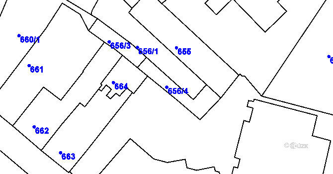 Parcela st. 656/4 v KÚ Jemnice, Katastrální mapa