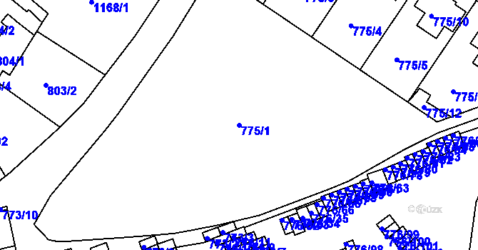 Parcela st. 775/1 v KÚ Jemnice, Katastrální mapa