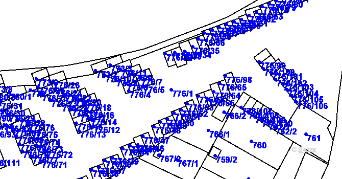 Parcela st. 776/1 v KÚ Jemnice, Katastrální mapa