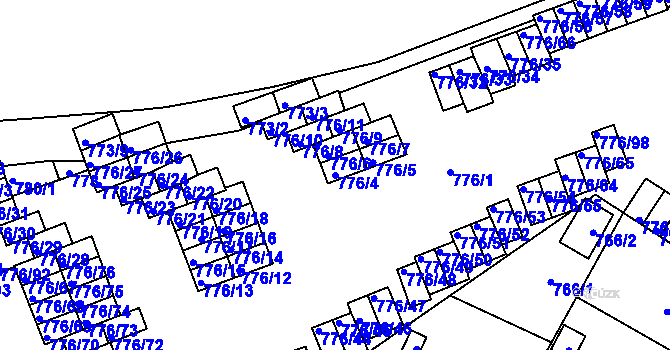 Parcela st. 776/4 v KÚ Jemnice, Katastrální mapa