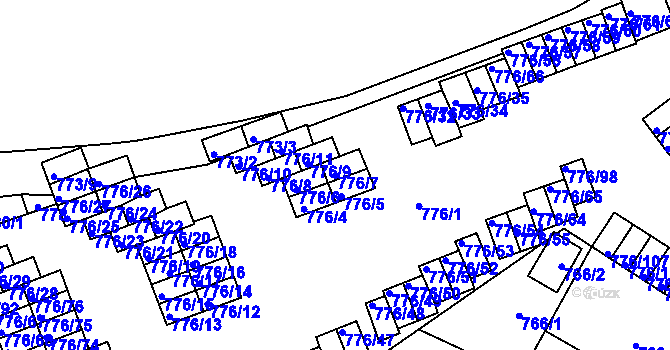 Parcela st. 776/7 v KÚ Jemnice, Katastrální mapa