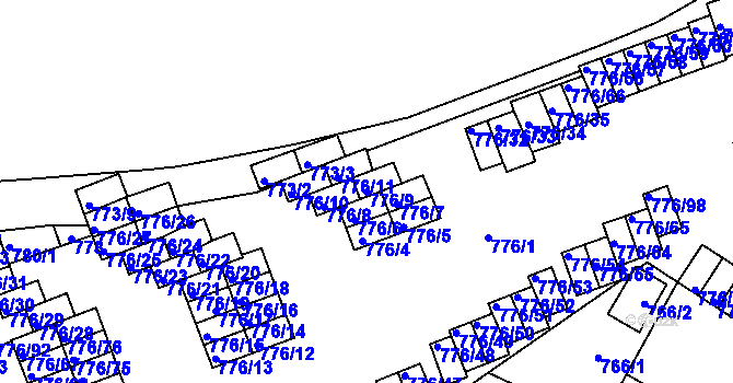 Parcela st. 776/9 v KÚ Jemnice, Katastrální mapa