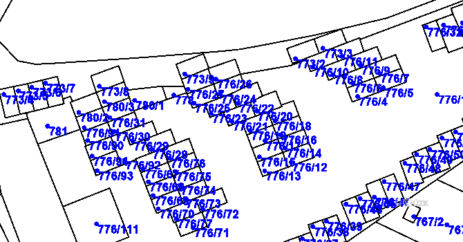 Parcela st. 776/21 v KÚ Jemnice, Katastrální mapa