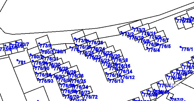 Parcela st. 776/22 v KÚ Jemnice, Katastrální mapa