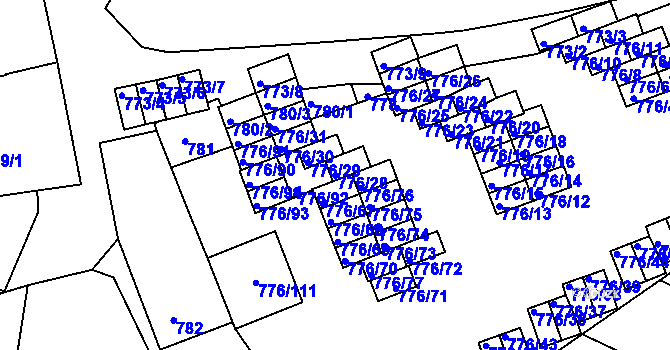 Parcela st. 776/28 v KÚ Jemnice, Katastrální mapa