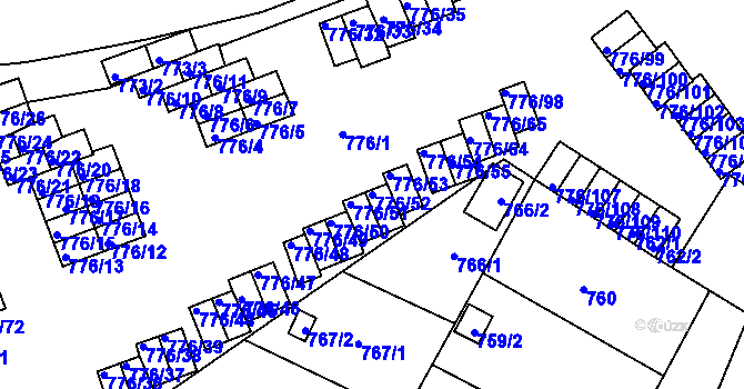 Parcela st. 776/52 v KÚ Jemnice, Katastrální mapa